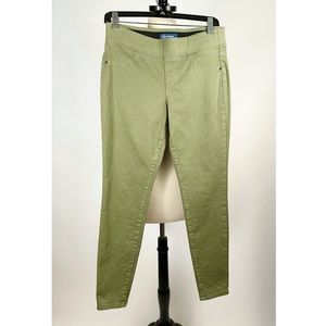 Old Navy Rockstar Midrise Army Green Elastic Waist Jeans